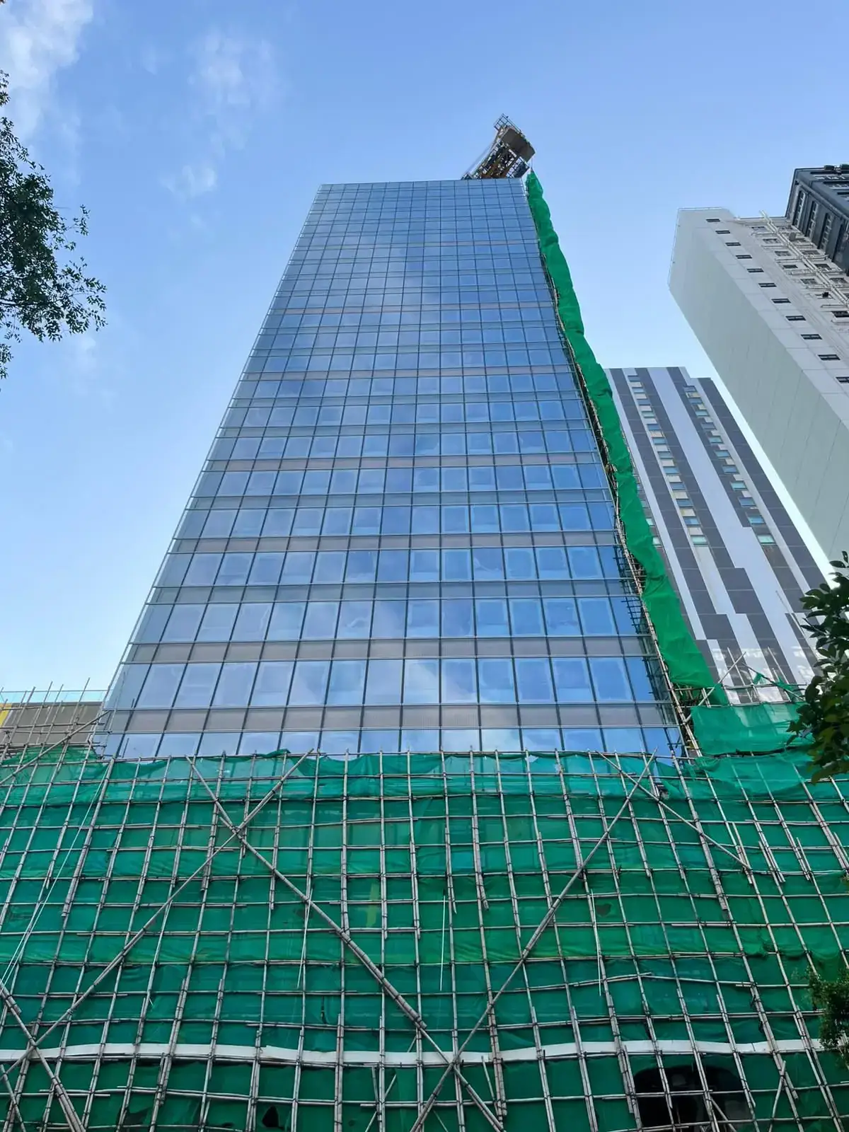 柴灣 利眾街18號：外牆工程施工現場